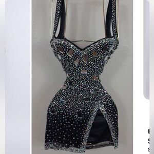 Elegant Black Embellished Dress